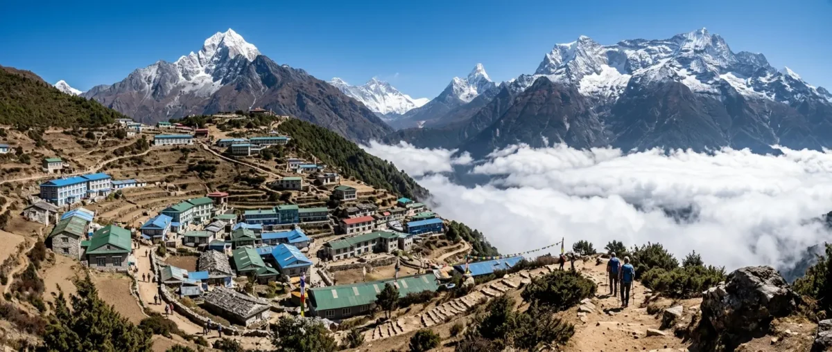 Namche Bazaar on a Bright Sunny Day