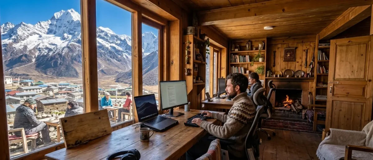 remote work in Ghandruk Nepal